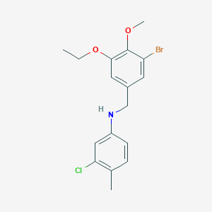 molecular formula C17H19BrClNO2 B425614 N-(3-bromo-5-ethoxy-4-methoxybenzyl)-3-chloro-4-methylaniline 
