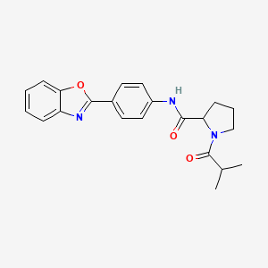 molecular formula C22H23N3O3 B4256145 N-[4-(1,3-benzoxazol-2-yl)phenyl]-1-isobutyrylprolinamide 