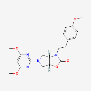 (3aS*,6aR*)-5-(4,6-dimethoxy-2-pyrimidinyl)-3-[2-(4-methoxyphenyl)ethyl]hexahydro-2H-pyrrolo[3,4-d][1,3]oxazol-2-one