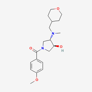 molecular formula C19H28N2O4 B4256177 (3S*,4S*)-1-(4-methoxybenzoyl)-4-[methyl(tetrahydro-2H-pyran-4-ylmethyl)amino]-3-pyrrolidinol 