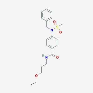 molecular formula C20H26N2O4S B425618 4-[benzyl(methylsulfonyl)amino]-N-(3-ethoxypropyl)benzamide 