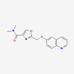 N,N-dimethyl-2-[(6-quinolinyloxy)methyl]-1,3-oxazole-4-carboxamide