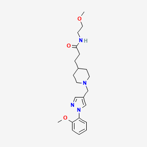 N-(2-methoxyethyl)-3-(1-{[1-(2-methoxyphenyl)-1H-pyrazol-4-yl]methyl}-4-piperidinyl)propanamide