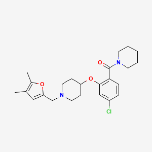 molecular formula C24H31ClN2O3 B4256207 4-[5-chloro-2-(1-piperidinylcarbonyl)phenoxy]-1-[(4,5-dimethyl-2-furyl)methyl]piperidine 