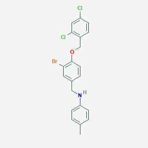 molecular formula C21H18BrCl2NO B425623 N-{3-bromo-4-[(2,4-dichlorobenzyl)oxy]benzyl}-4-methylaniline 