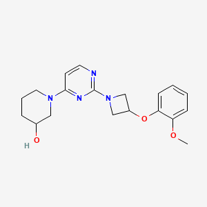 molecular formula C19H24N4O3 B4256231 1-{2-[3-(2-methoxyphenoxy)azetidin-1-yl]pyrimidin-4-yl}piperidin-3-ol 