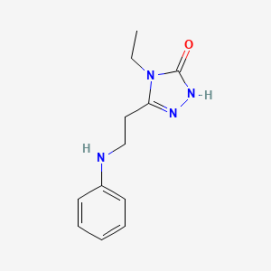 molecular formula C12H16N4O B4256236 5-(2-anilinoethyl)-4-ethyl-2,4-dihydro-3H-1,2,4-triazol-3-one 
