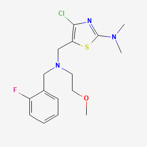 molecular formula C16H21ClFN3OS B4256249 4-chloro-5-{[(2-fluorobenzyl)(2-methoxyethyl)amino]methyl}-N,N-dimethyl-1,3-thiazol-2-amine 