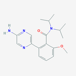 molecular formula C18H24N4O2 B4256277 2-(5-aminopyrazin-2-yl)-N,N-diisopropyl-6-methoxybenzamide 