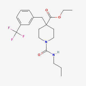 molecular formula C20H27F3N2O3 B4256283 ethyl 1-[(propylamino)carbonyl]-4-[3-(trifluoromethyl)benzyl]-4-piperidinecarboxylate 