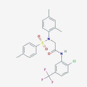 molecular formula C24H22ClF3N2O3S B425629 N-[2-chloro-5-(trifluoromethyl)phenyl]-2-{2,4-dimethyl[(4-methylphenyl)sulfonyl]anilino}acetamide 