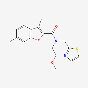 N-(2-methoxyethyl)-3,6-dimethyl-N-(1,3-thiazol-2-ylmethyl)-1-benzofuran-2-carboxamide