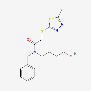 molecular formula C16H21N3O2S2 B4256303 N-benzyl-N-(4-hydroxybutyl)-2-[(5-methyl-1,3,4-thiadiazol-2-yl)thio]acetamide 