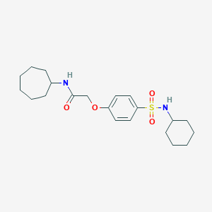 molecular formula C21H32N2O4S B425631 N-cycloheptyl-2-[4-(cyclohexylsulfamoyl)phenoxy]acetamide 