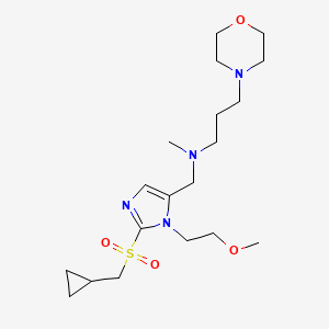 N-{[2-[(cyclopropylmethyl)sulfonyl]-1-(2-methoxyethyl)-1H-imidazol-5-yl]methyl}-N-methyl-3-(4-morpholinyl)-1-propanamine