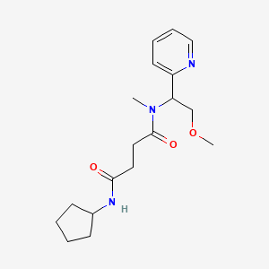 molecular formula C18H27N3O3 B4256317 N'-cyclopentyl-N-(2-methoxy-1-pyridin-2-ylethyl)-N-methylsuccinamide 