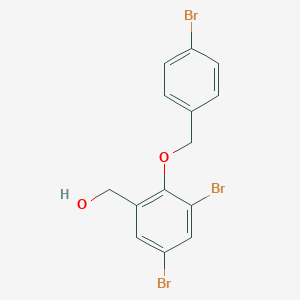 molecular formula C14H11Br3O2 B425633 {3,5-Dibromo-2-[(4-bromobenzyl)oxy]phenyl}methanol 
