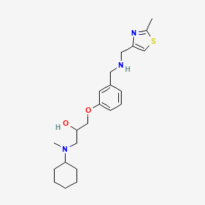 molecular formula C22H33N3O2S B4256331 1-[cyclohexyl(methyl)amino]-3-[3-({[(2-methyl-1,3-thiazol-4-yl)methyl]amino}methyl)phenoxy]-2-propanol 