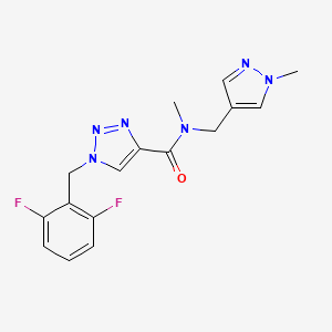 molecular formula C16H16F2N6O B4256354 1-(2,6-difluorobenzyl)-N-methyl-N-[(1-methyl-1H-pyrazol-4-yl)methyl]-1H-1,2,3-triazole-4-carboxamide 