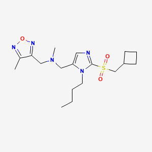 molecular formula C18H29N5O3S B4256374 ({1-butyl-2-[(cyclobutylmethyl)sulfonyl]-1H-imidazol-5-yl}methyl)methyl[(4-methyl-1,2,5-oxadiazol-3-yl)methyl]amine 