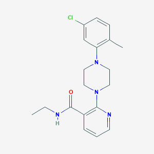 molecular formula C19H23ClN4O B4256381 2-[4-(5-chloro-2-methylphenyl)-1-piperazinyl]-N-ethylnicotinamide 