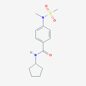 molecular formula C14H20N2O3S B425640 N-cyclopentyl-4-[methyl(methylsulfonyl)amino]benzamide 
