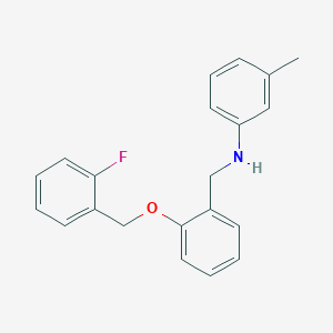 molecular formula C21H20FNO B425641 N-{2-[(2-fluorobenzyl)oxy]benzyl}-3-methylaniline 
