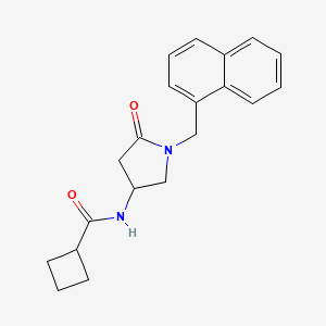 molecular formula C20H22N2O2 B4256419 N-[1-(1-naphthylmethyl)-5-oxo-3-pyrrolidinyl]cyclobutanecarboxamide 