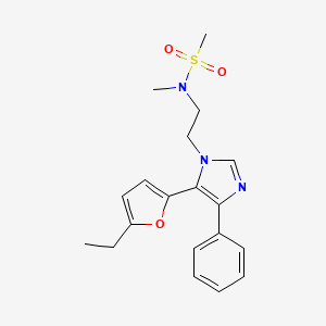 molecular formula C19H23N3O3S B4256423 N-{2-[5-(5-ethyl-2-furyl)-4-phenyl-1H-imidazol-1-yl]ethyl}-N-methylmethanesulfonamide 