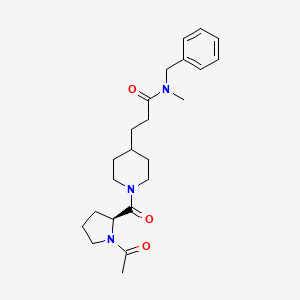 molecular formula C23H33N3O3 B4256432 3-[1-(1-acetyl-L-prolyl)-4-piperidinyl]-N-benzyl-N-methylpropanamide 