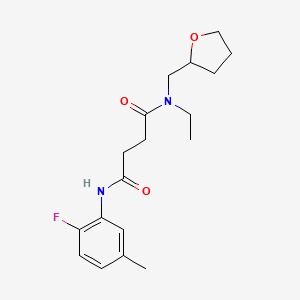 molecular formula C18H25FN2O3 B4256437 N-ethyl-N'-(2-fluoro-5-methylphenyl)-N-(tetrahydrofuran-2-ylmethyl)succinamide 