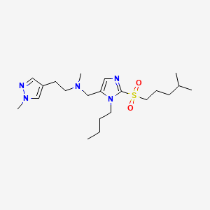 molecular formula C21H37N5O2S B4256445 ({1-butyl-2-[(4-methylpentyl)sulfonyl]-1H-imidazol-5-yl}methyl)methyl[2-(1-methyl-1H-pyrazol-4-yl)ethyl]amine 