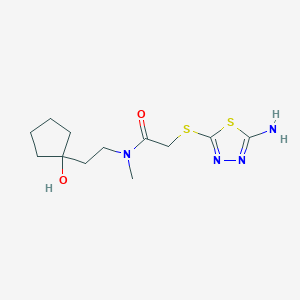 molecular formula C12H20N4O2S2 B4256449 2-[(5-amino-1,3,4-thiadiazol-2-yl)thio]-N-[2-(1-hydroxycyclopentyl)ethyl]-N-methylacetamide 