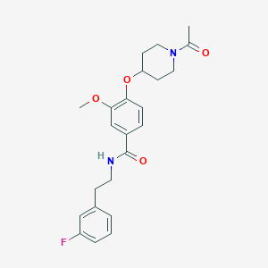 molecular formula C23H27FN2O4 B4256460 4-[(1-acetyl-4-piperidinyl)oxy]-N-[2-(3-fluorophenyl)ethyl]-3-methoxybenzamide 