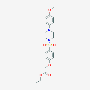 molecular formula C21H26N2O6S B425647 Ethyl 2-[4-[4-(4-methoxyphenyl)piperazin-1-yl]sulfonylphenoxy]acetate 