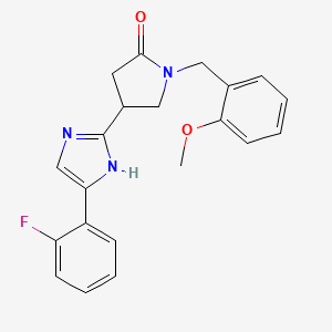molecular formula C21H20FN3O2 B4256475 4-[4-(2-fluorophenyl)-1H-imidazol-2-yl]-1-(2-methoxybenzyl)pyrrolidin-2-one 
