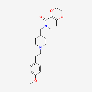 molecular formula C22H32N2O4 B4256480 N-({1-[2-(4-methoxyphenyl)ethyl]-4-piperidinyl}methyl)-N,3-dimethyl-5,6-dihydro-1,4-dioxine-2-carboxamide 
