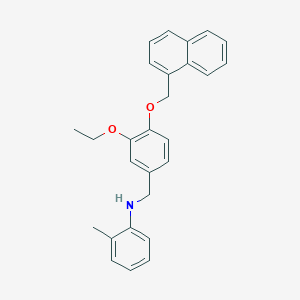 molecular formula C27H27NO2 B425650 N-[3-ethoxy-4-(naphthalen-1-ylmethoxy)benzyl]-2-methylaniline 