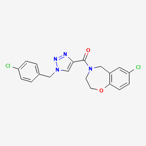 molecular formula C19H16Cl2N4O2 B4256551 7-chloro-4-{[1-(4-chlorobenzyl)-1H-1,2,3-triazol-4-yl]carbonyl}-2,3,4,5-tetrahydro-1,4-benzoxazepine 