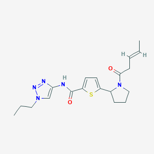 molecular formula C19H25N5O2S B4256567 5-{1-[(3E)-3-pentenoyl]-2-pyrrolidinyl}-N-(1-propyl-1H-1,2,3-triazol-4-yl)-2-thiophenecarboxamide 