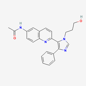 molecular formula C23H22N4O2 B4256575 N-{2-[1-(3-hydroxypropyl)-4-phenyl-1H-imidazol-5-yl]quinolin-6-yl}acetamide 