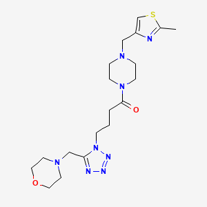 4-{[1-(4-{4-[(2-methyl-1,3-thiazol-4-yl)methyl]-1-piperazinyl}-4-oxobutyl)-1H-tetrazol-5-yl]methyl}morpholine