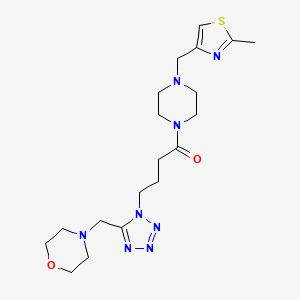 molecular formula C19H30N8O2S B4256582 4-{[1-(4-{4-[(2-methyl-1,3-thiazol-4-yl)methyl]-1-piperazinyl}-4-oxobutyl)-1H-tetrazol-5-yl]methyl}morpholine 