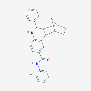 molecular formula C28H28N2O B425659 N-(2-methylphenyl)-10-phenyl-9-azatetracyclo[10.2.1.0~2,11~.0~3,8~]pentadeca-3,5,7-triene-5-carboxamide 