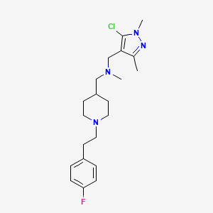 molecular formula C21H30ClFN4 B4256590 1-(5-chloro-1,3-dimethyl-1H-pyrazol-4-yl)-N-({1-[2-(4-fluorophenyl)ethyl]-4-piperidinyl}methyl)-N-methylmethanamine 