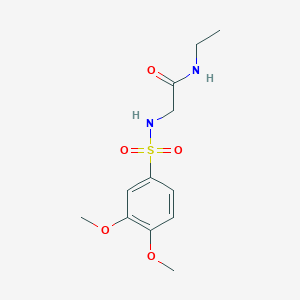 molecular formula C12H18N2O5S B425660 2-{[(3,4-dimethoxyphenyl)sulfonyl]amino}-N-ethylacetamide 