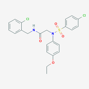 molecular formula C23H22Cl2N2O4S B425661 N-(2-chlorobenzyl)-2-{[(4-chlorophenyl)sulfonyl]-4-ethoxyanilino}acetamide 