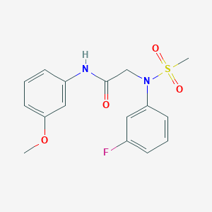molecular formula C16H17FN2O4S B425662 2-[3-fluoro(methylsulfonyl)anilino]-N-(3-methoxyphenyl)acetamide 