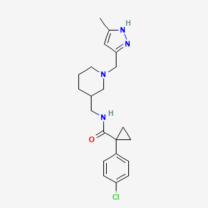 1-(4-chlorophenyl)-N-({1-[(3-methyl-1H-pyrazol-5-yl)methyl]-3-piperidinyl}methyl)cyclopropanecarboxamide