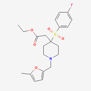 ethyl {4-[(4-fluorophenyl)sulfonyl]-1-[(5-methyl-2-furyl)methyl]-4-piperidinyl}acetate